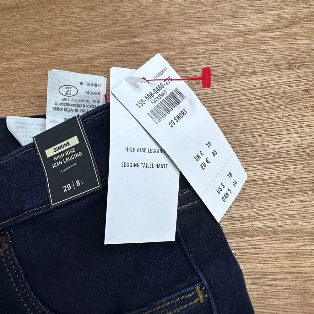 NWT Abercrombie Simone High Rise Jean Leggings Women's 29 Short Dark Wash - Picture 3 of 8